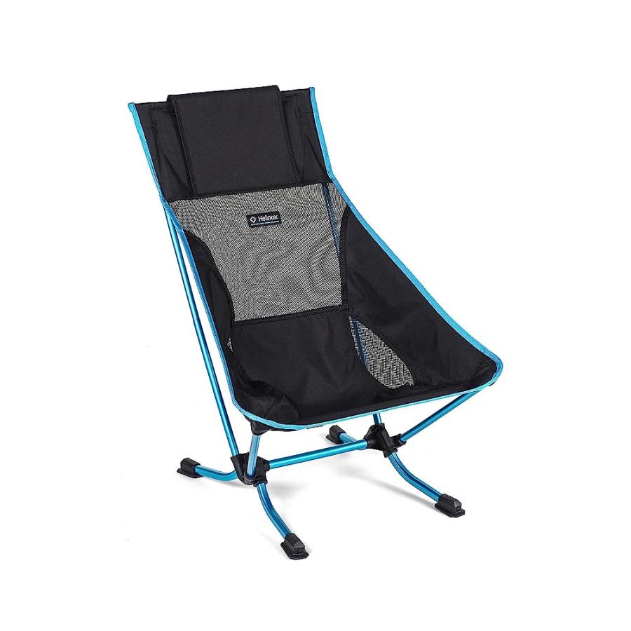 HELINOX BEACH CHAIR LIGHTWEIGHT, LOWER-PROFILE, COMPACT, COLLAPSIBLE CAMPING CHAIR, BLACK, WITH POCKETS | Helinox