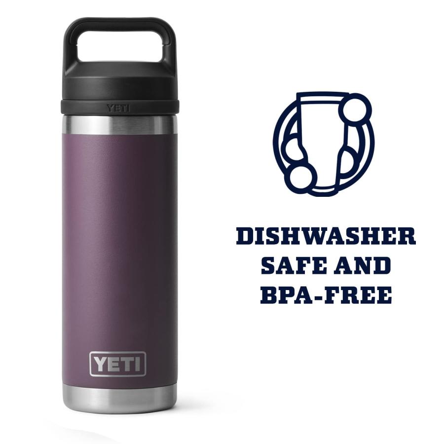 YETI Rambler 18オンス ボトル キャップ付き 真空断熱 ステンレス製、ノルディックパープル | YETI | 04