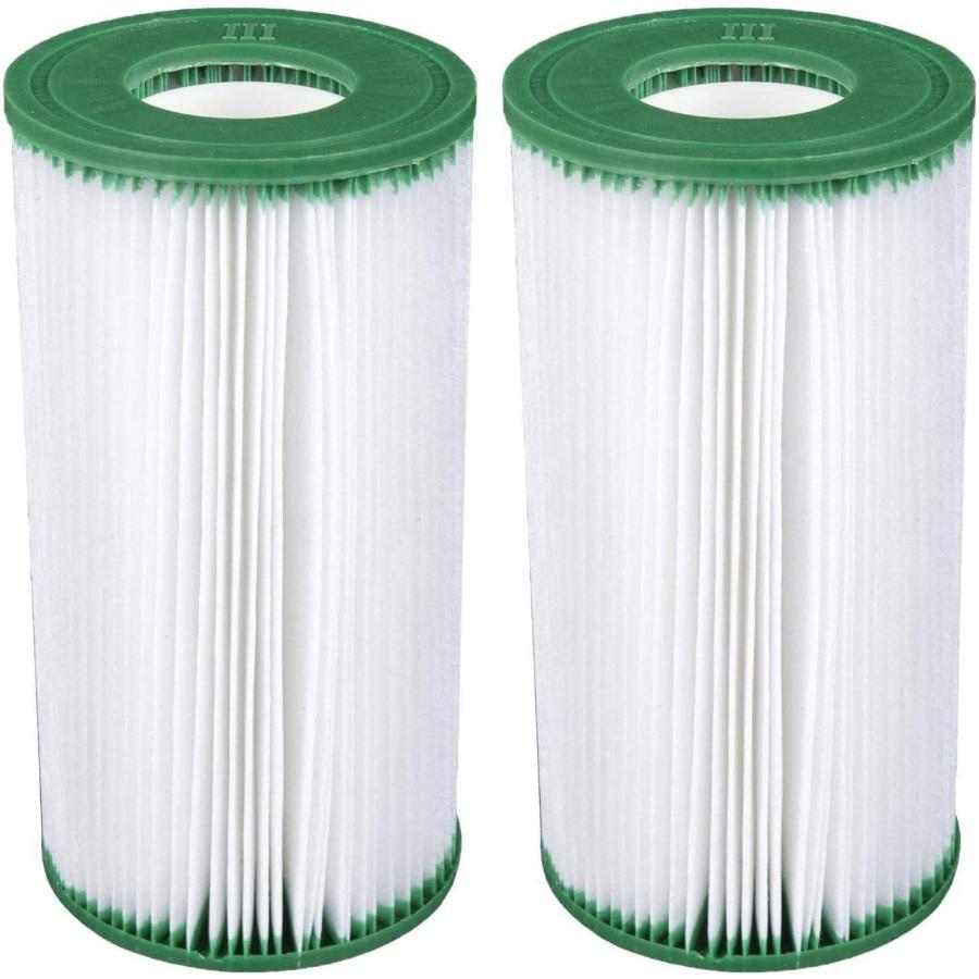 Coleman 90357E-BW Type III A/C Replacement Washable Pool Filter Cartridges for 1000 and 1500 GPH Filter Pumps, Green and White (2 Pack) | Coleman