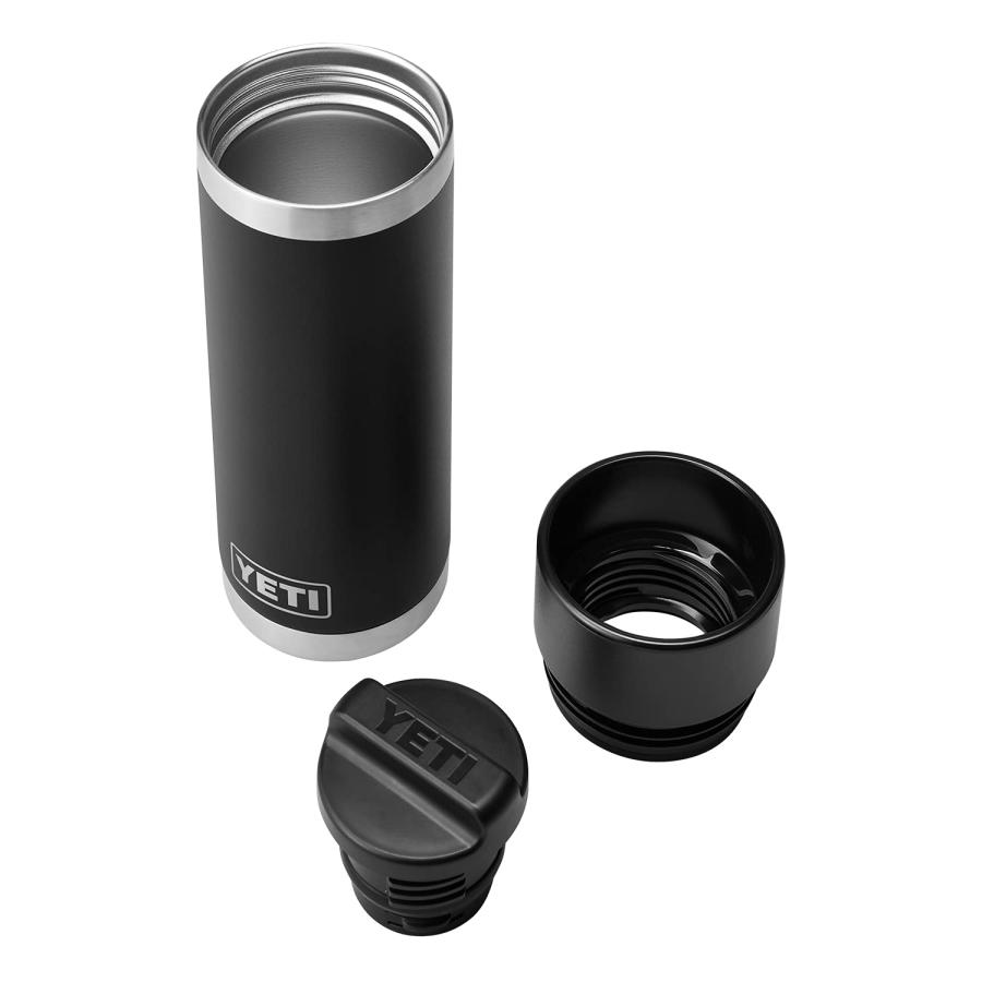 YETI Rambler 18オンス ボトル キャップ付き 真空断熱 ステンレス製、ブラック | YETI | 04