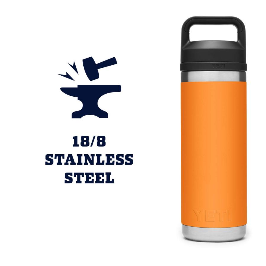 YETI Rambler 18オンス ボトル キャップ付き 真空断熱 ステンレス製、キングクラブ | YETI | 05