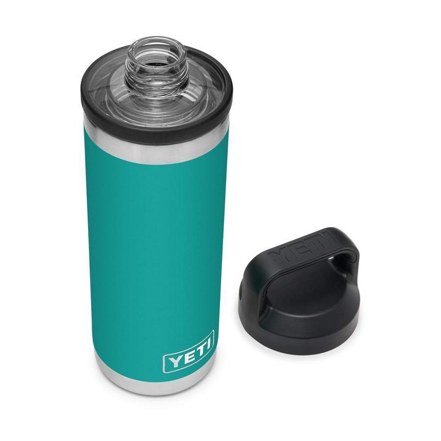YETI Rambler 18オンス ボトル キャップ付き 真空断熱 ステンレス製、アクアファーブルー | YETI