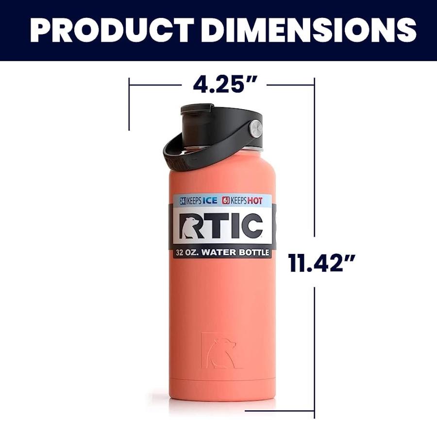 RTIC 32 OZ VACUUM INSULATED BOTTLE, METAL STAINLESS STEEL DOUBLE WALL INSULATION, BPA FREE REUSABLE, LEAK-PROOF THERMOS FLASK FOR WATER, HOT AND |  | 01