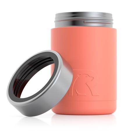 RTIC CAN COOLER INSULATED, BEER, BEVERAGE, SODA CAN COOLER WITH LID, STAINLESS STEEL METAL, DOUBLE WALL INSULATION COOZIE FOR CANS, SWEAT PROOF, | 