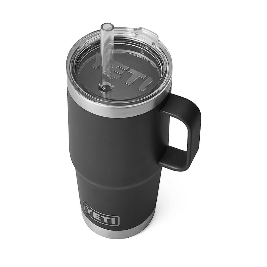 YETI RAMBLER 25 OZ STRAW MUG, VACUUM INSULATED, STAINLESS STEEL, BLACK | YETI