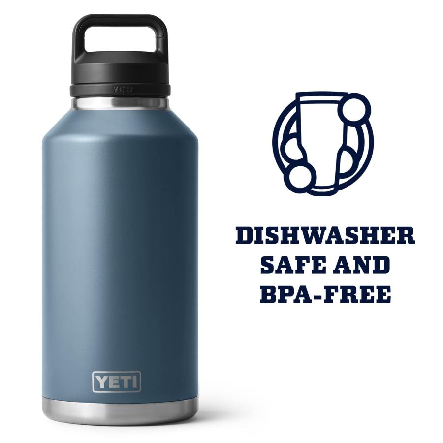 YETI Rambler 64オンス ボトル キャップ付き 真空断熱 ステンレス製、ノルディックブルー | YETI | 04