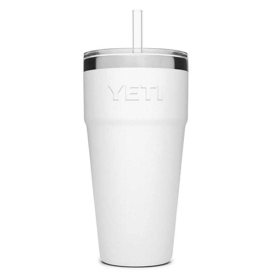 YETI Rambler 26オンス ストローカップ ストロー蓋付き 真空断熱 ステンレス製、ホワイト | YETI | 04