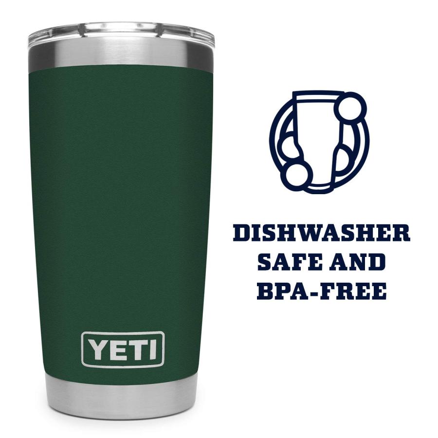 YETI Rambler 20オンス タンブラー マグスライダー蓋付き 真空断熱 ステンレス製、ノースウッズグリーン | YETI | 04