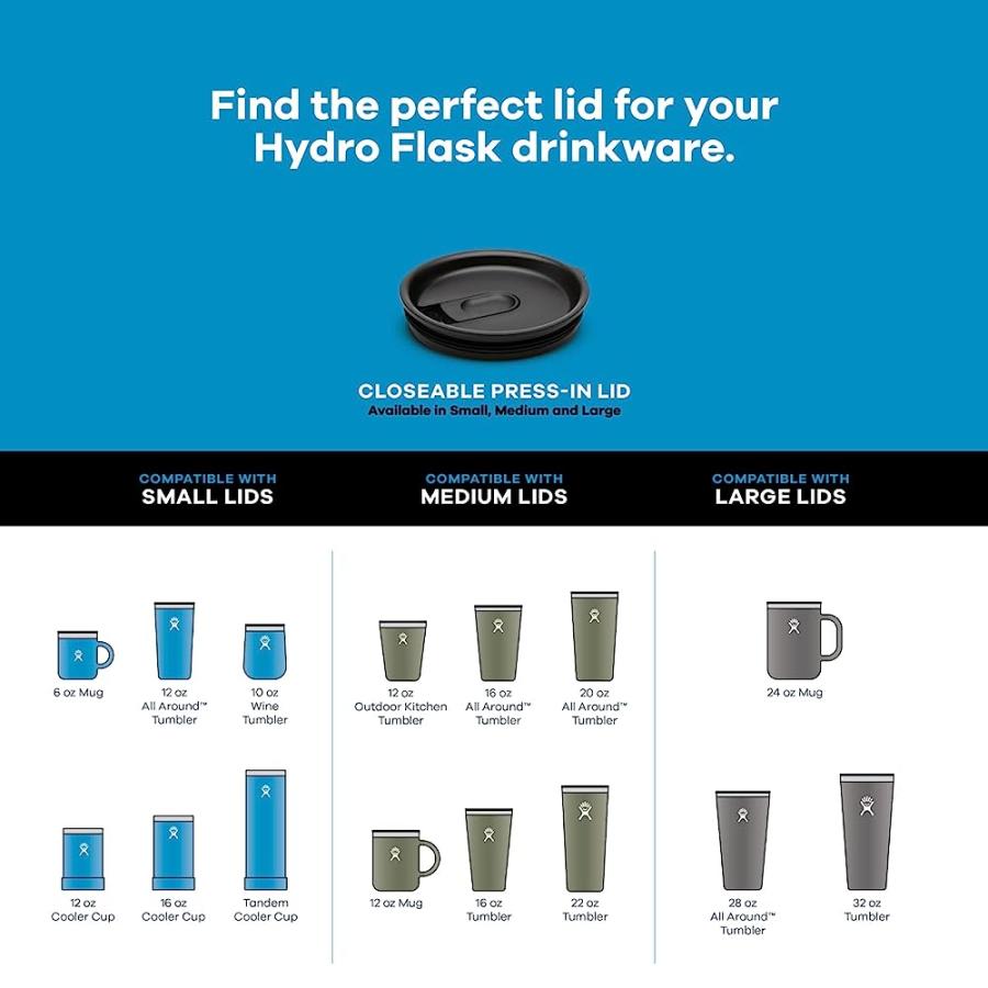HYDRO FLASK PRESS-IN LIDS VARIOUS - TUMBLER AND COFFEE MUG ACCESSORY | HYDRO FLASK | 04