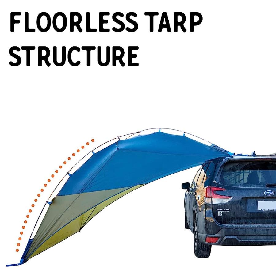 KELTY SIDEROADS AWNING SHELTER FOR CAR CAMPING, TAILGATING, AND SUMMER BEACH TRIPS, PROTECTION FROM ELEMENTS AND UV, UNIVERSAL MOUNT, STURDY STEE | KELTY | 01