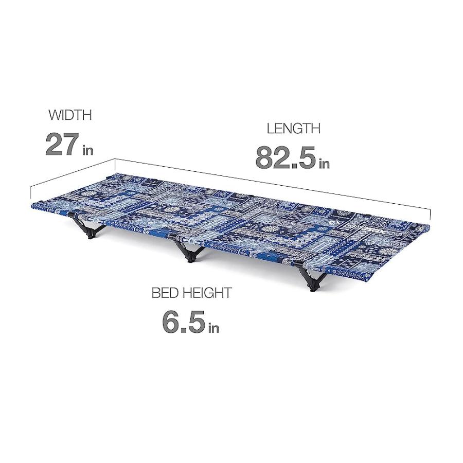 HELINOX COT ONE LIGHTWEIGHT, COMPACT, COLLAPSIBLE, PORTABLE CAMPING COT, LONG, BLUE BANDANA | Helinox | 03