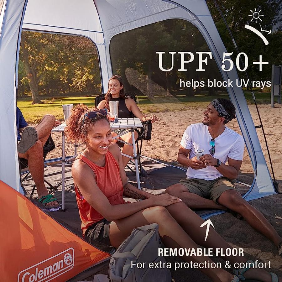 COLEMAN SKYSHADE SCREEN DOME CANOPY TENT, 8 X 8 SHADE CANOPY, UPF 50+ OUTDOOR CANOPY TENT FOR CAMPING, TAILGATING, AND BEACH SHADE, FOG | Coleman | 02