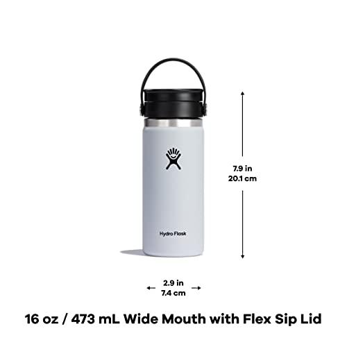 HYDRO FLASK 16 OZ WIDE MOUTH BOTTLE WITH FLEX SIP LID WHITE | HYDRO FLASK | 03