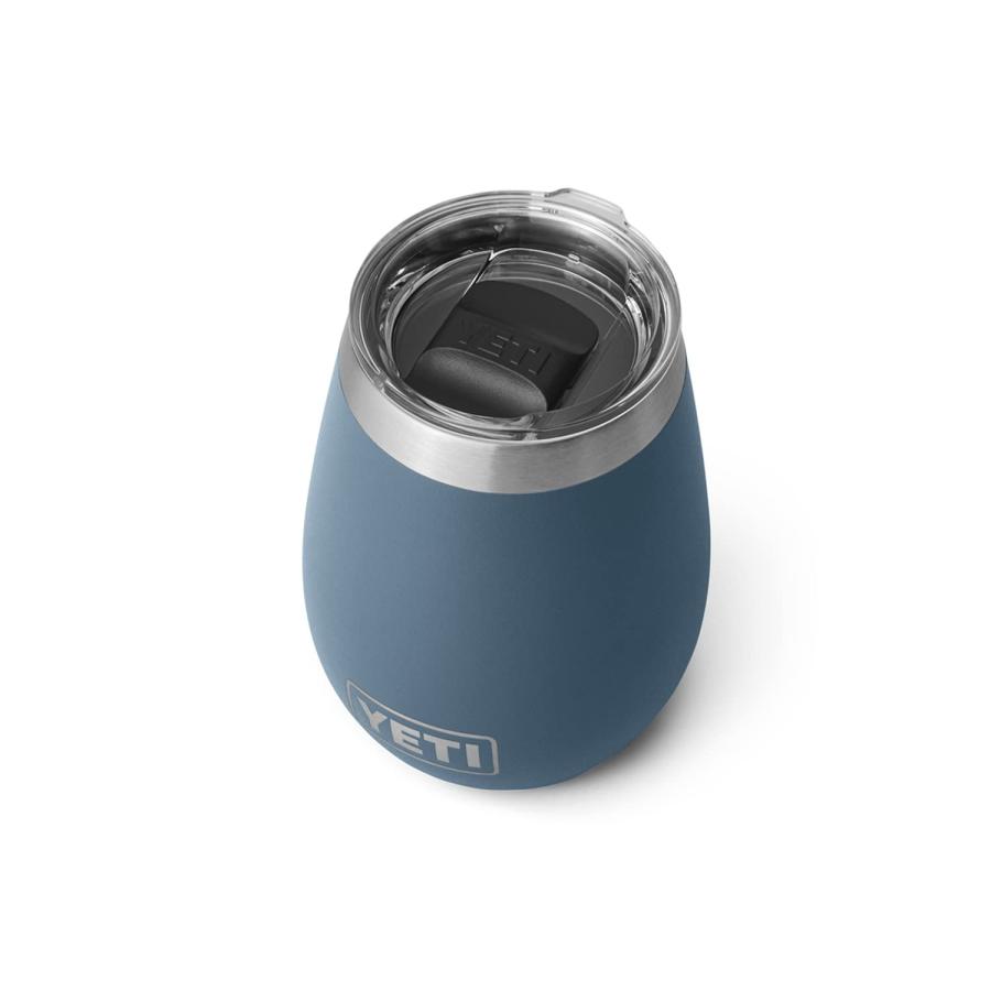 YETI Rambler 10オンス ワインタンブラー マグスライダー蓋付き 真空断熱 ステンレス製、ノルディックブルー | YETI