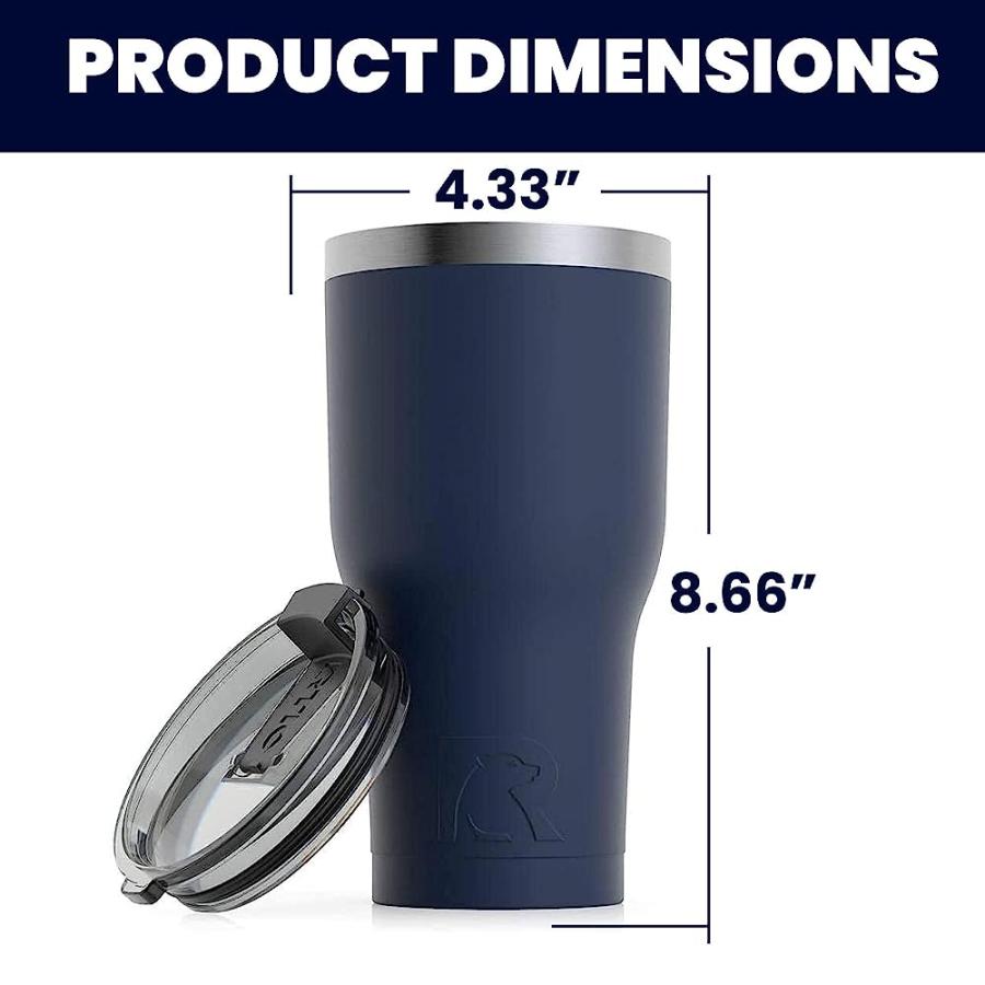 RTIC 30 OZ INSULATED TUMBLER STAINLESS STEEL COFFEE TRAVEL MUG WITH LID, SPILL PROOF, HOT BEVERAGE AND COLD, PORTABLE THERMAL CUP FOR CAR, CAMPIN |  | 01