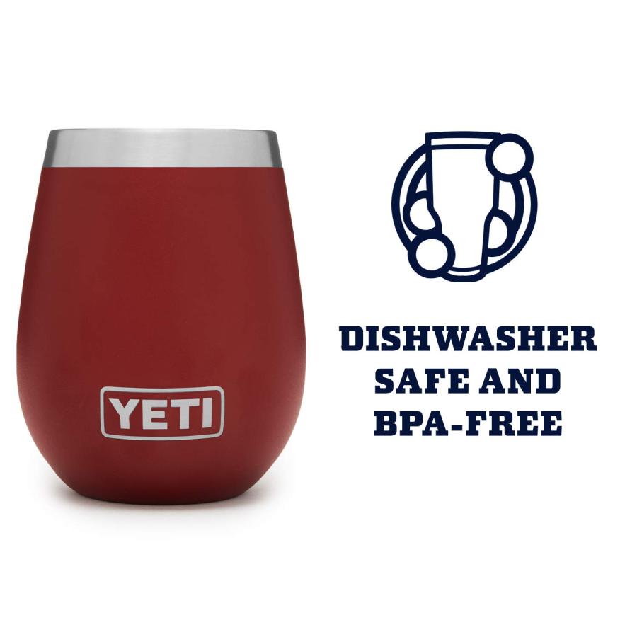 YETI Rambler 10オンス ワインタンブラー 真空断熱 ステンレス製 2個パック、ブリックレッド | YETI | 04