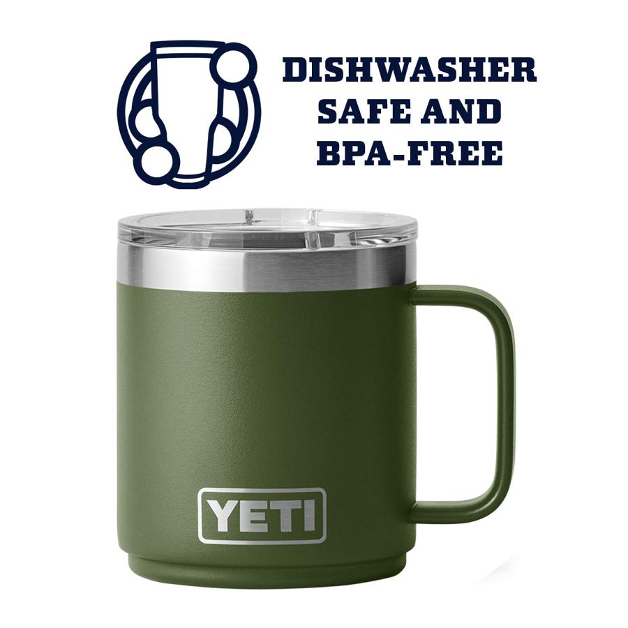 YETI Rambler 10オンス スタッカブルマグ マグスライダー蓋付き 真空断熱 ステンレス製、ハイランズオリーブ | YETI | 03
