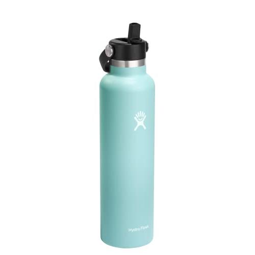 HYDRO FLASK 24 OZ STANDARD MOUTH WITH FLEX STRAW CAP STAINLESS STEEL REUSABLE WATER BOTTLE DEW -VACUUM INSULATED, DISHWASHER SAFE, BPA-FREE, NON- | HYDRO FLASK | 01