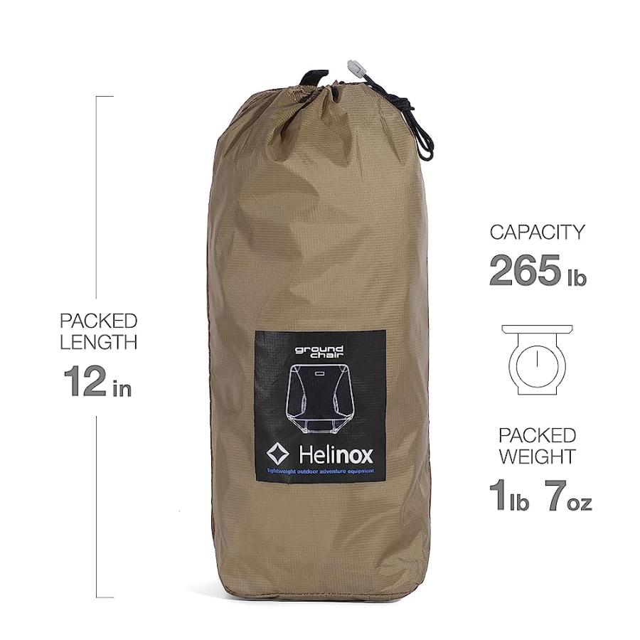 HELINOX GROUND CHAIR ULTRALIGHT, PORTABLE OUTDOOR CHAIR, COYOTE TAN | Helinox | 01