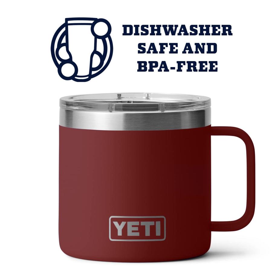 YETI Rambler 14オンス マグカップ マグスライダー蓋付き 真空断熱 ステンレス製、ブリックレッド | YETI | 02