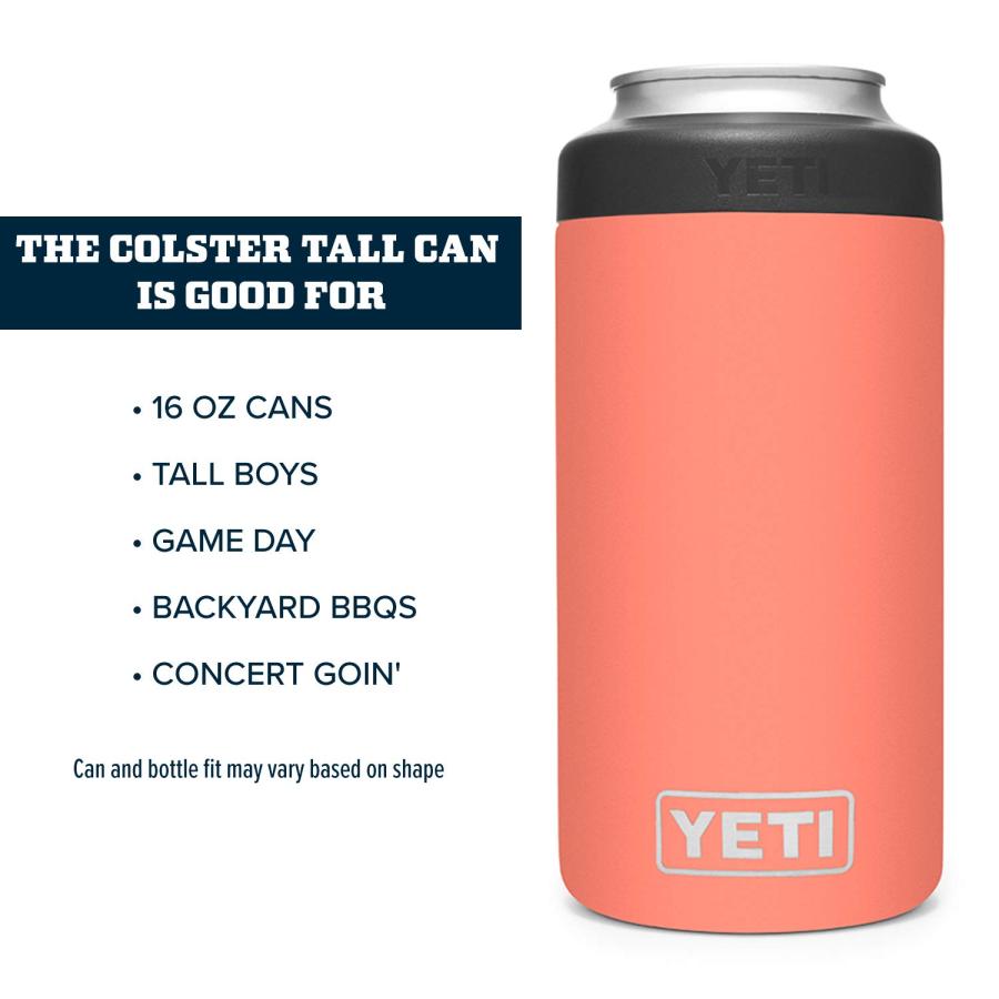 YETI Rambler 16オンス コルスター トール缶クーラー:YETI 真空断熱 ステンレス製、コーラル | YETI | 03