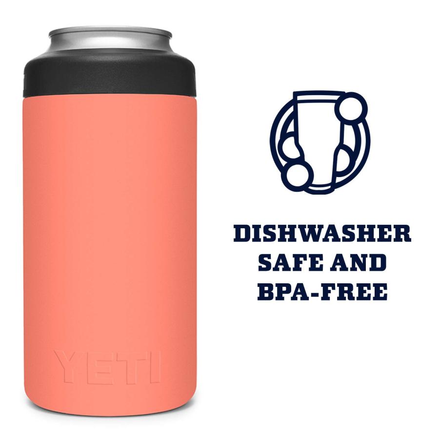 YETI Rambler 16オンス コルスター トール缶クーラー:YETI 真空断熱 ステンレス製、コーラル | YETI | 04