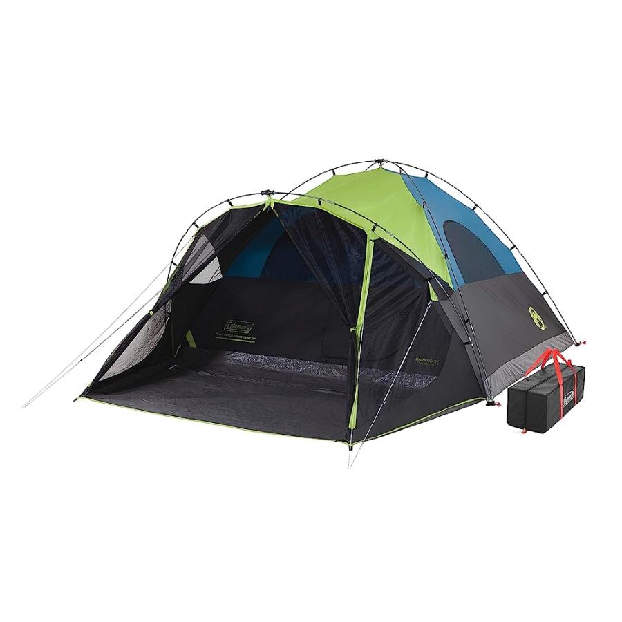 COLEMAN CAMPING TENT WITH SCREEN ROOM | 6 PERSON CARLSBAD DARK ROOM DOME TENT WITH SCREENED PORCH , GREEN/BLACK/TEAL | Coleman | 01