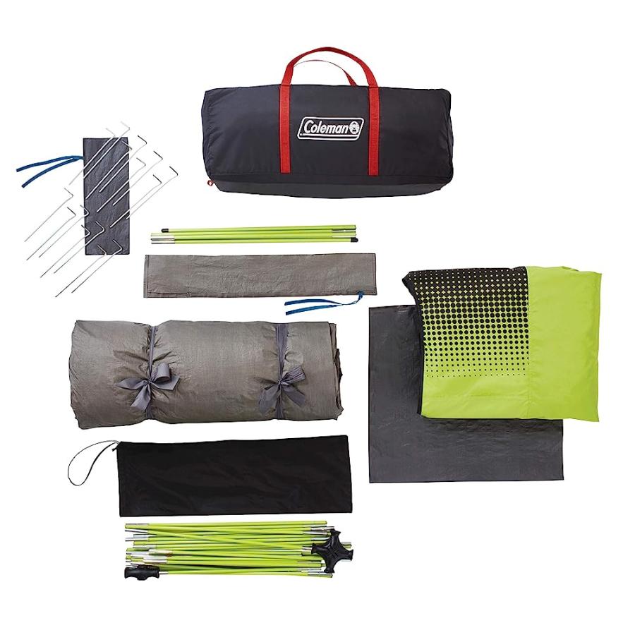 COLEMAN CAMPING TENT WITH SCREEN ROOM | 6 PERSON CARLSBAD DARK ROOM DOME TENT WITH SCREENED PORCH , GREEN/BLACK/TEAL | Coleman | 08