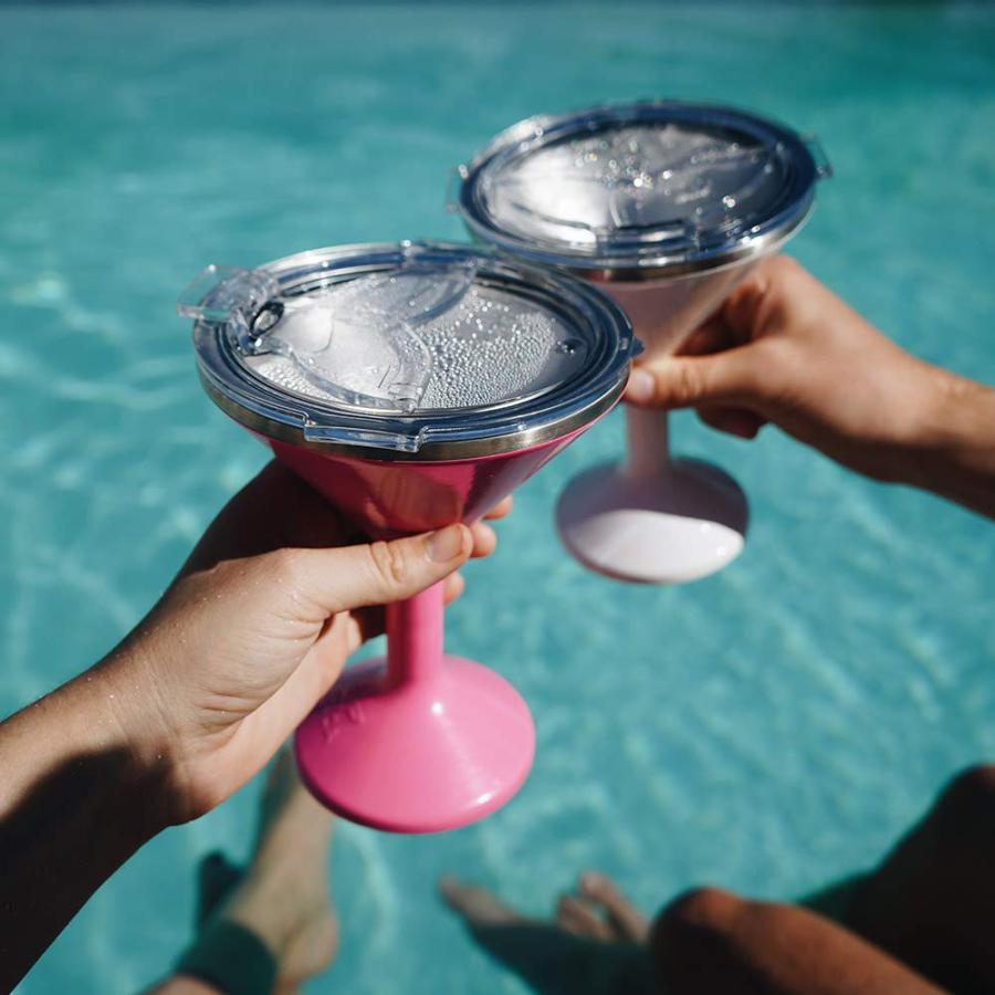 ORCA CHASERTINI INSULATED MARTINI STYLE SIPPING CUP WITH LID - STAINLESS STEEL FOR OUTDOOR, PICNIC, POOLSIDE, BEACH OR PATIO PARTY - DUSTY ROSE | ORCA | 02