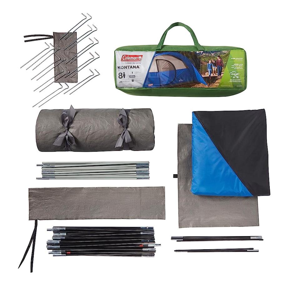 COLEMAN CAMPING TENT | 8 PERSON MONTANA CABIN TENT WITH HINGED DOOR | Coleman | 02