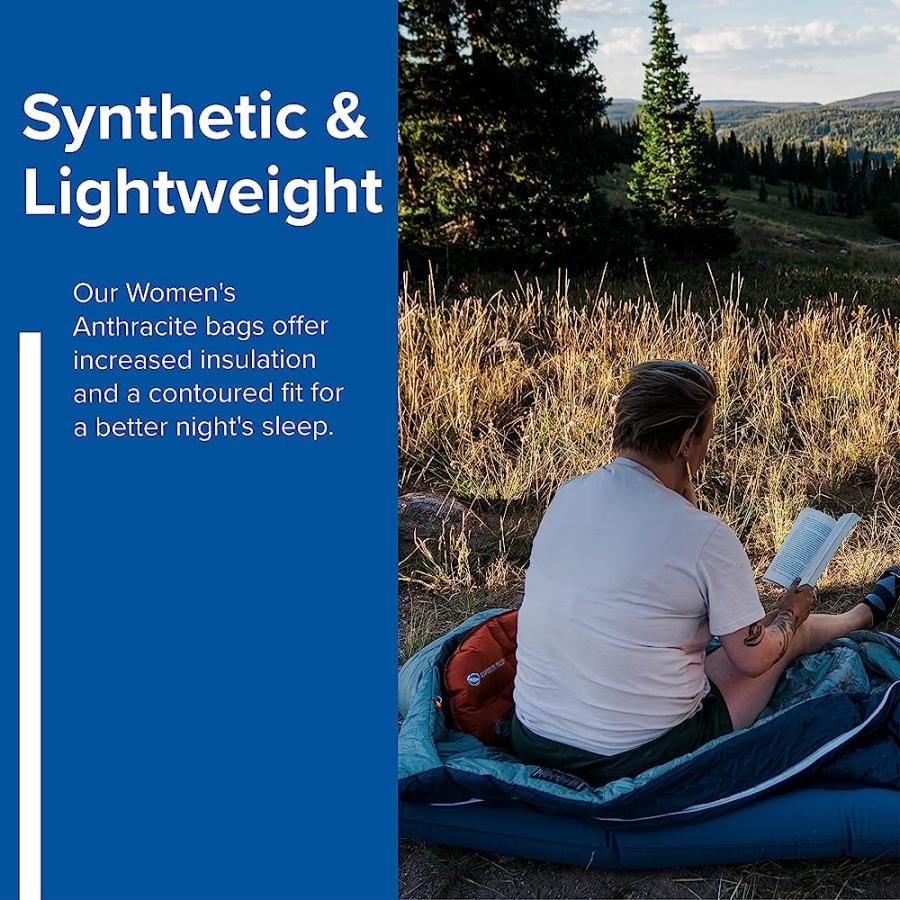 BIG AGNES WOMEN'S, ANTHRACITE SLEEPING BAG, 20 DEGREE, (FIRELINE PRO RECYCLED), LAVENDER, LONG, RIGHT ZIP | BIG AGNES | 02