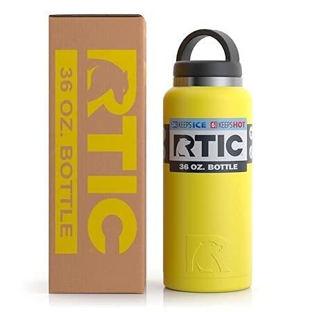 RTIC 36OZ VACUUM INSULATED WATER BOTTLE, METAL STAINLESS STEEL DOUBLE WALL INSULATION, BPA FREE REUSABLE, LEAK-PROOF THERMOS FLASK FOR HOT AND CO |  | 02