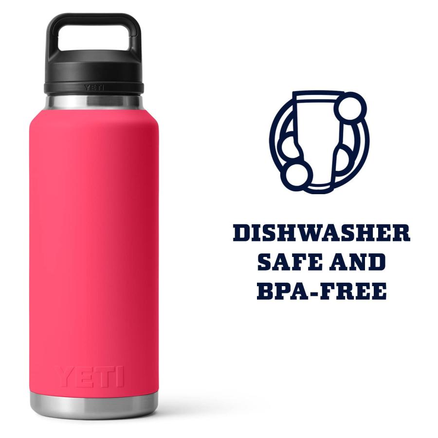 YETI Rambler 46オンス ボトル キャップ付き 真空断熱 ステンレス製、ビミニピンク | YETI | 05