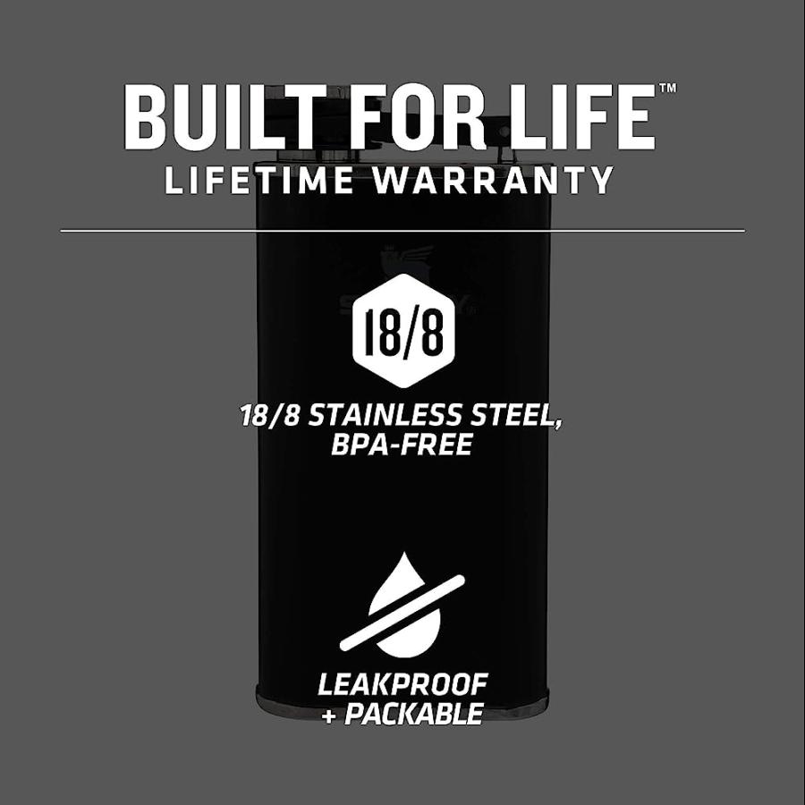 STANLEY CLASSIC FLASK 8OZ WITH NEVER-LOSE CAP, WIDE MOUTH STAINLESS STEEL HIP FLASK FOR EASY FILLING & POURING, INSULATED BPA-FREE LEAK-PROOF FLA | STANLEY | 01