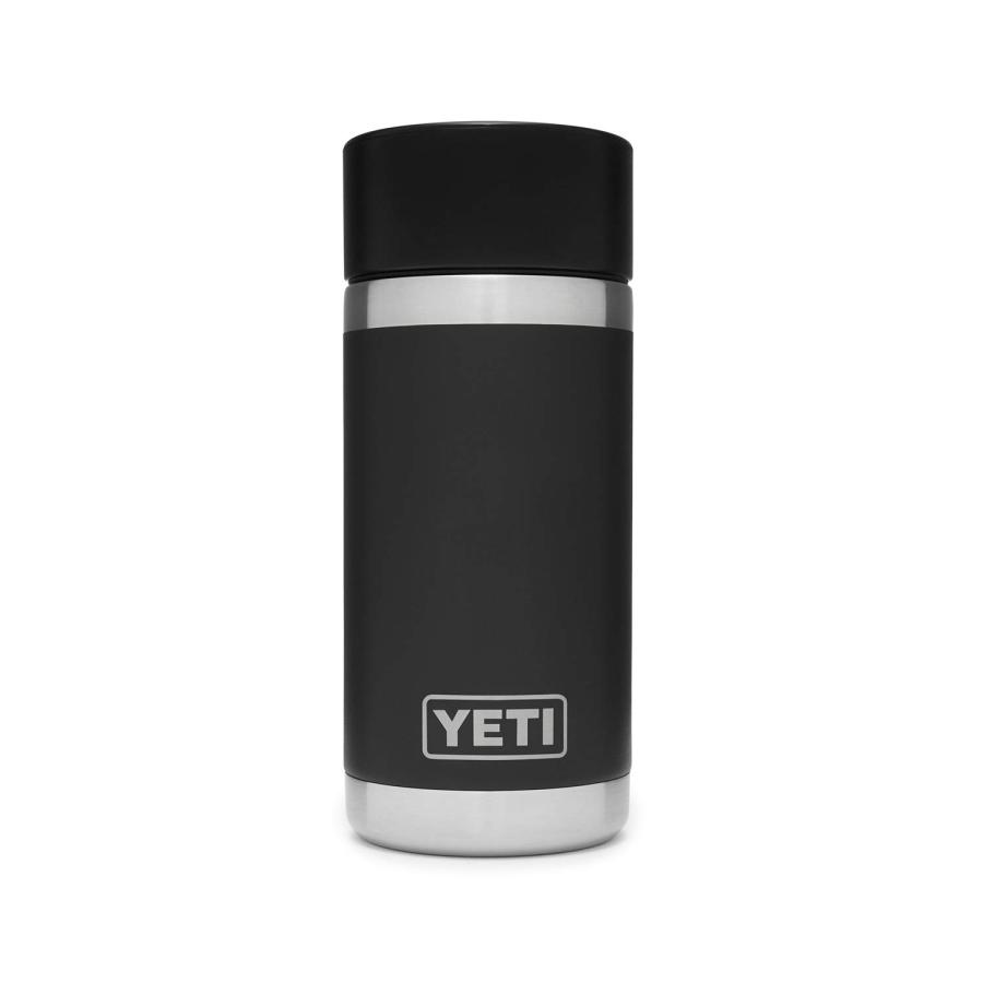 YETI Rambler 12オンス ボトル キャップ付き 真空断熱 ステンレス製、ブラック | YETI