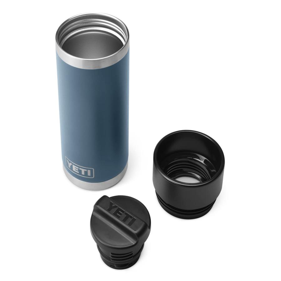 YETI Rambler 18オンス ボトル キャップ付き 真空断熱 ステンレス製、ノルディックブルー | YETI | 04
