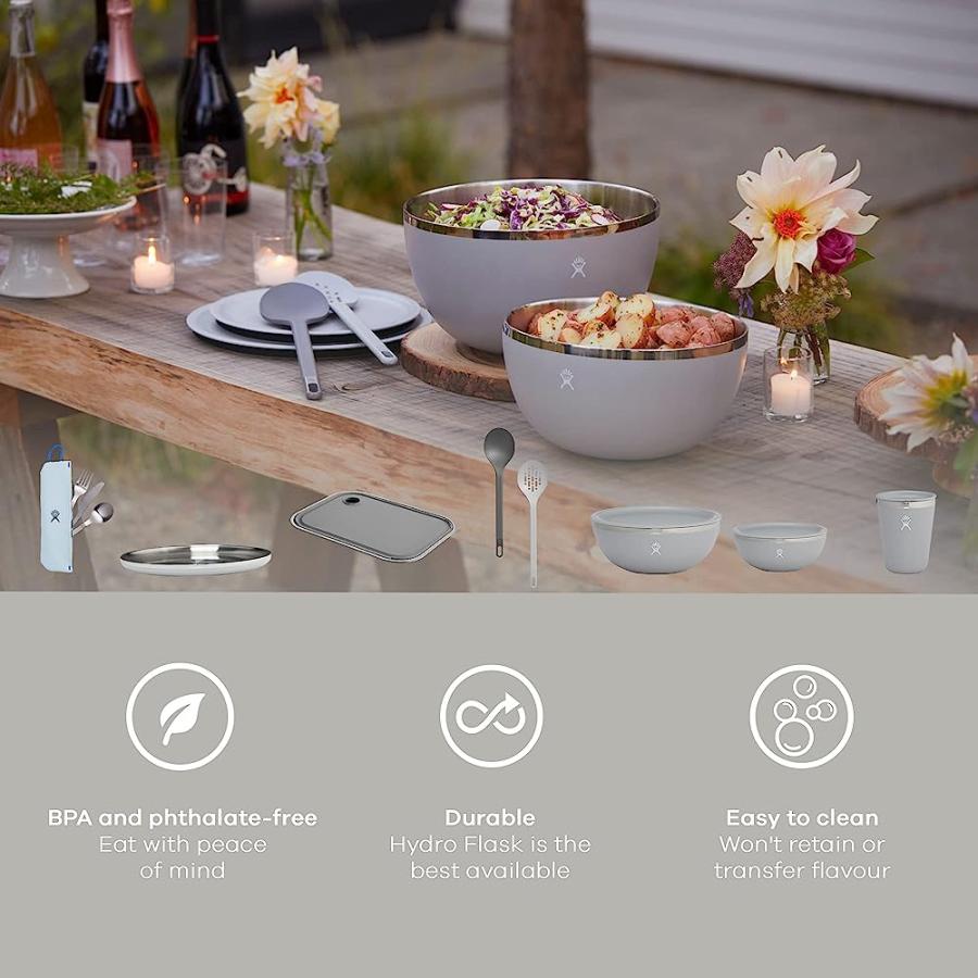 HYDRO FLASK FLATWARE SET - STAINLESS STEEL PORTABLE TRAVEL CAMPING DINNERWARE SILVERWARE EATING UTENSILS OUTDOOR KITCHEN | HYDRO FLASK | 01