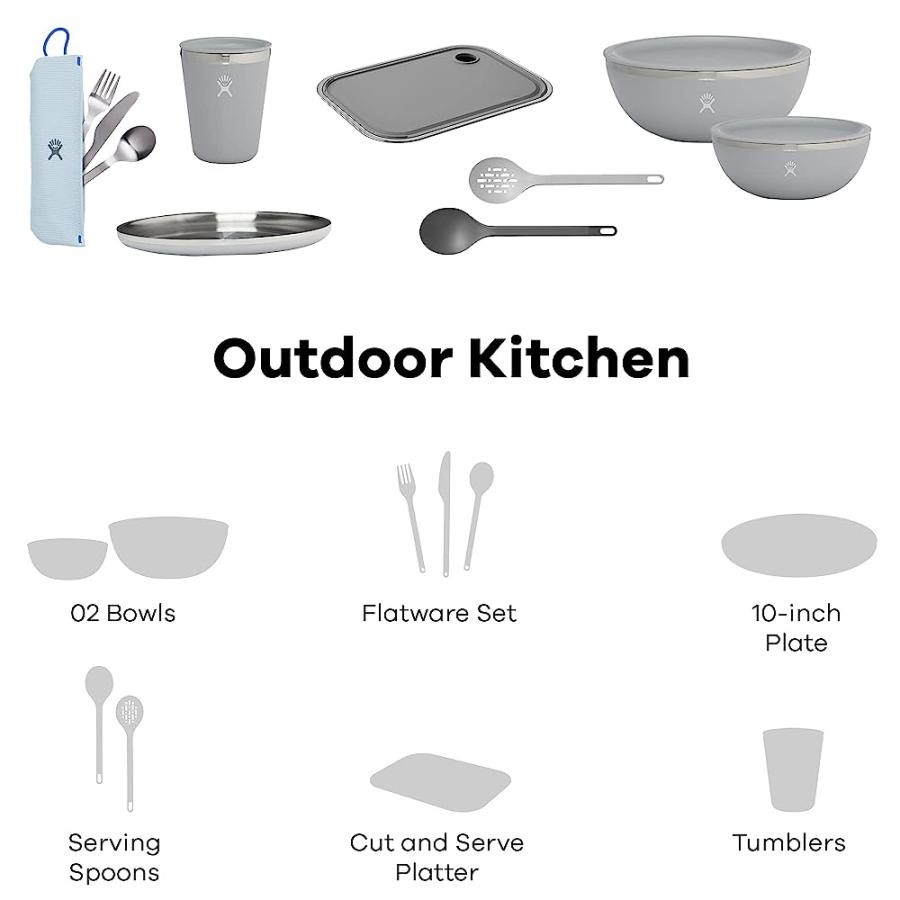 HYDRO FLASK FLATWARE SET - STAINLESS STEEL PORTABLE TRAVEL CAMPING DINNERWARE SILVERWARE EATING UTENSILS OUTDOOR KITCHEN | HYDRO FLASK | 02