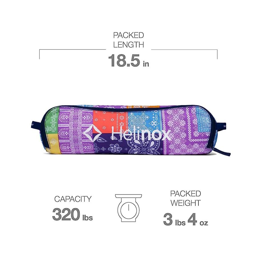 HELINOX SUNSET CHAIR LIGHTWEIGHT, HIGH-BACK, COMPACT, COLLAPSIBLE CAMPING CHAIR, WITH POCKETS, RAINBOW BANDANA | Helinox | 01