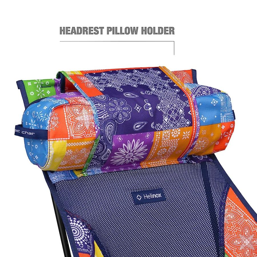 HELINOX SUNSET CHAIR LIGHTWEIGHT, HIGH-BACK, COMPACT, COLLAPSIBLE CAMPING CHAIR, WITH POCKETS, RAINBOW BANDANA | Helinox | 06