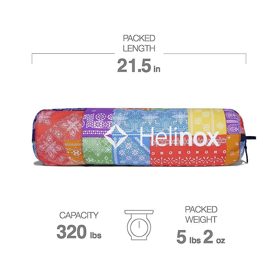 HELINOX COT ONE LIGHTWEIGHT, COMPACT, COLLAPSIBLE, PORTABLE CAMPING COT, REGULAR, RAINBOW BANDANA | Helinox | 01