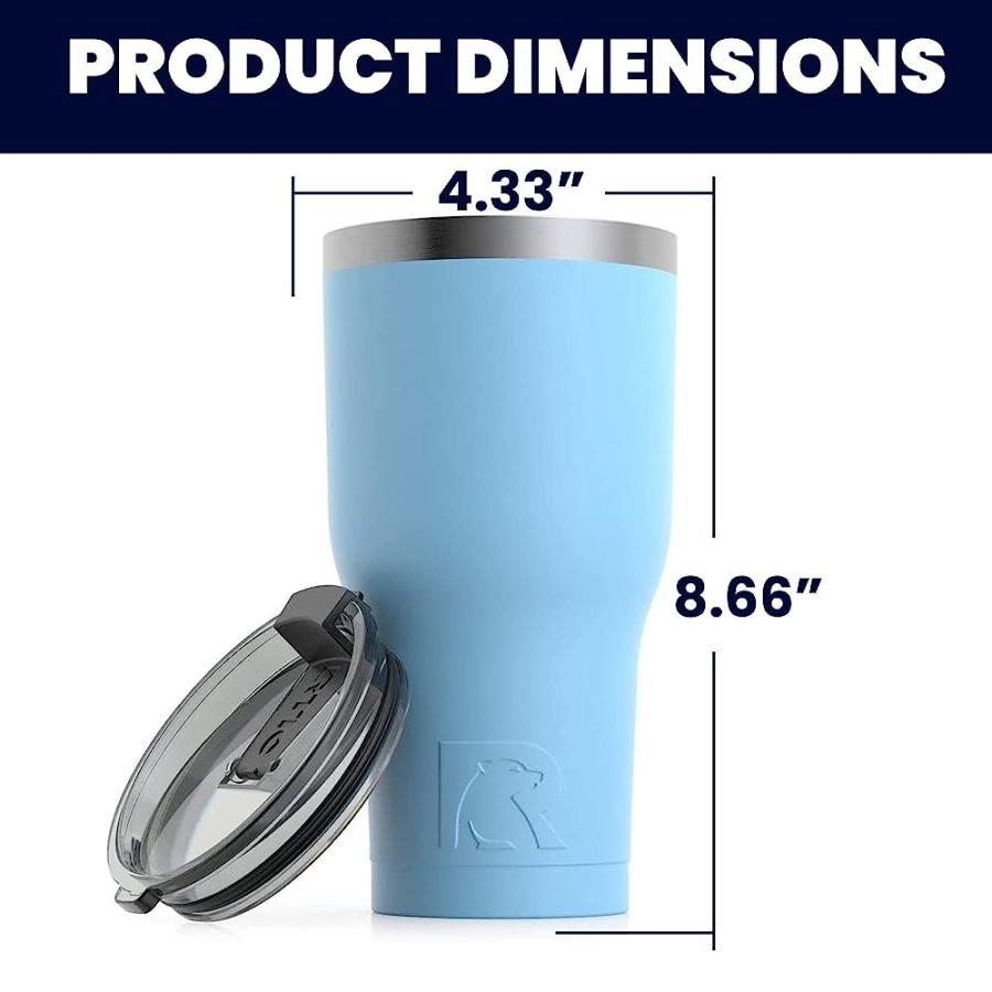 RTIC 30 OZ INSULATED TUMBLER STAINLESS STEEL COFFEE TRAVEL MUG WITH LID, SPILL PROOF, HOT BEVERAGE AND COLD, PORTABLE THERMAL CUP FOR CAR, CAMPIN |  | 01