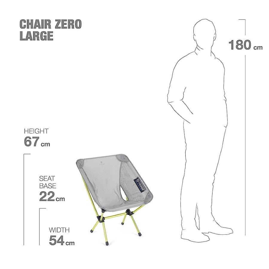 HELINOX CHAIR ZERO LARGE ULTRALIGHT COMPACT BACKPACKING CHAIR, GREY | Helinox | 03