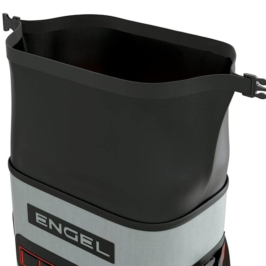 ENGEL BP25-LG RED 25 QUART ROLL-TOP HIGH PERFORMANCE BACKPACK COOLER LIGHT GRAY/RED |  | 04