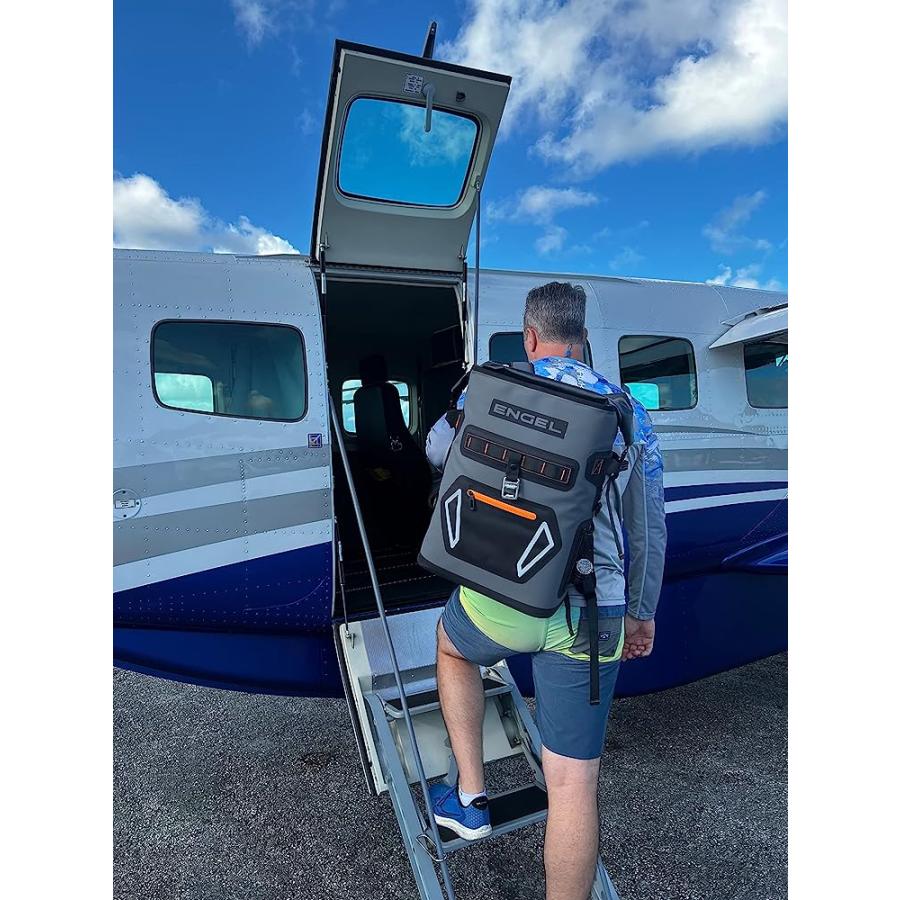 ENGEL BP25-LG RED 25 QUART ROLL-TOP HIGH PERFORMANCE BACKPACK COOLER LIGHT GRAY/RED |  | 06