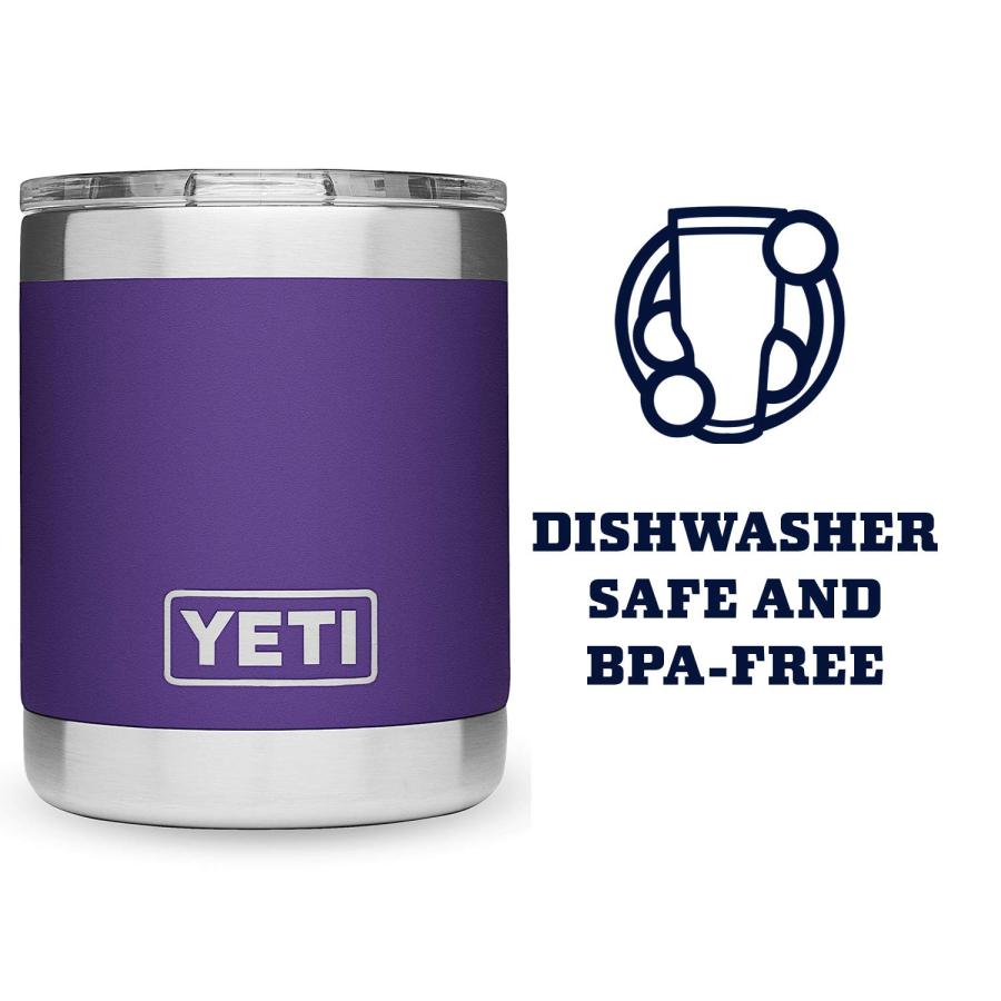 YETI Rambler 10オンス ローボール 蓋付き 真空断熱 ステンレス製、ピークパープル | YETI | 04