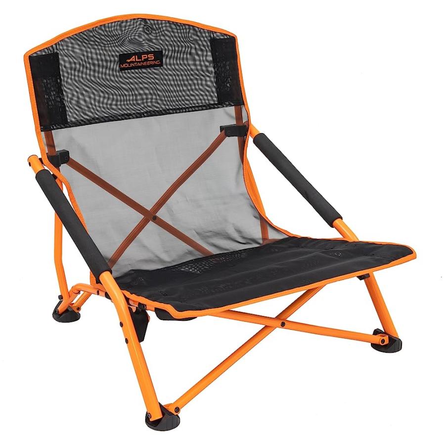 ALPS MOUNTAINEERING RENDEZVOUS ELITE CAMPING CHAIR, ONE SIZE, BLACK/APRICOT - NEW | ALPS MOUNTAINEERING