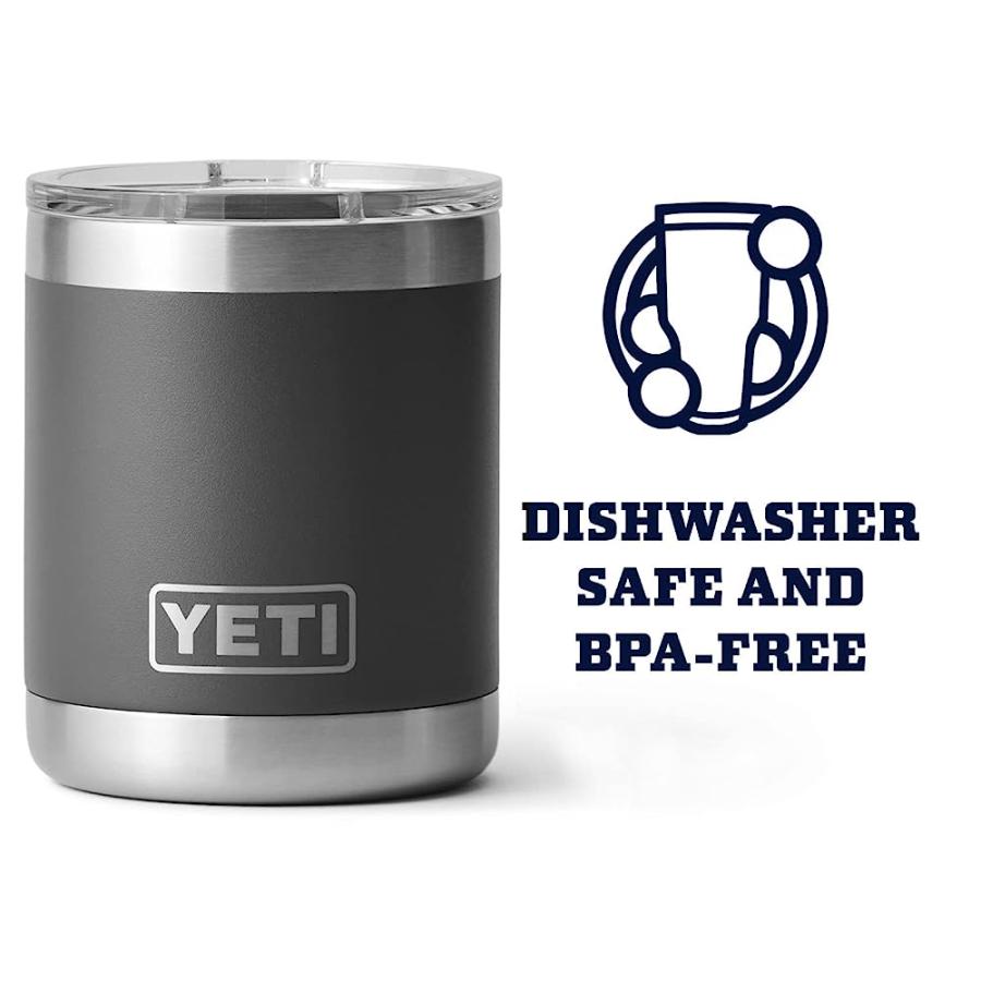 YETI RAMBLER 10 OZ LOWBALL, VACUUM INSULATED, STAINLESS STEEL WITH MAGSLIDER LID, CHARCOAL | YETI | 03