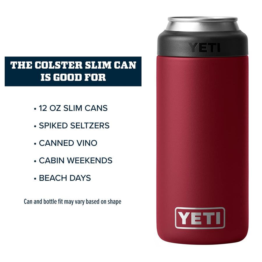 YETI Rambler 12オンス コルスター スリム缶クーラー:YETI 真空断熱 ステンレス製、ハーベストレッド | YETI | 03