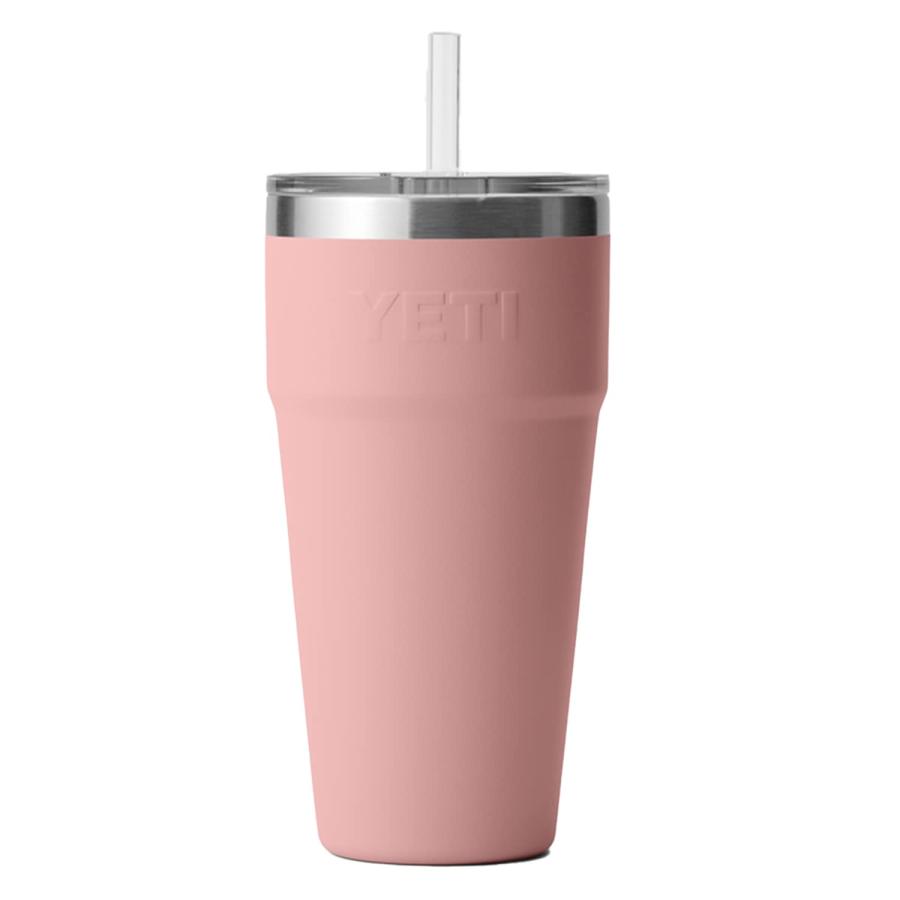YETI Rambler 26オンス ストローカップ ストロー蓋付き 真空断熱 ステンレス製、サンドストーンピンク | YETI | 04